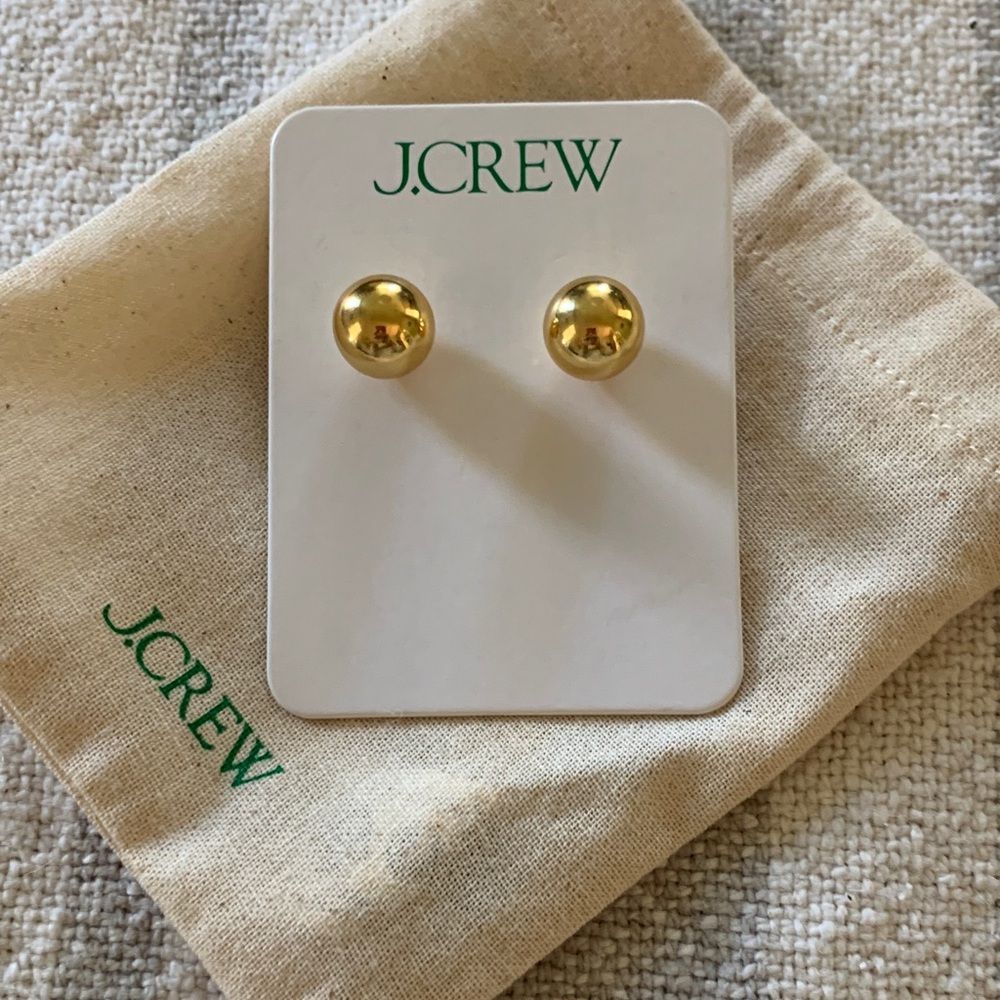 J.Crew gold plated ball earrings new